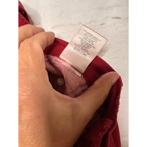 Angry Rabbit Burgundy Crimson Red Stretchy Soft Jeans Skinny Tapered Leg Sz 28/7 - Picture 4 of 12